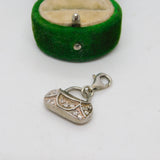 Sterling Silver Paste Set Handbag Charm Pendant Vintage c1970