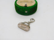 Sterling Silver Paste Set Handbag Charm Pendant Vintage c1970