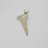 Sterling Silver Textured Hand Saw Charm Pendant Vintage c1970