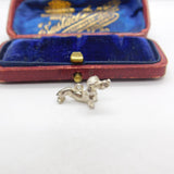 Sterling Silver Dachshund Dog Charm Pendant Vintage c1970