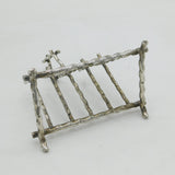 Victorian Silver Plated Novelty Bamboo Style Toast Rack Antique c1900