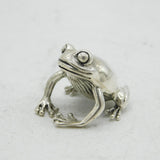 Italian Sterling Silver Frog Form Figurine Ornament Vintage c1970s