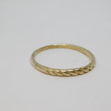 Sterling Silver Patterned Narrow Band Stacking Ring Vintage c1970 Size P 1/2