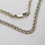 Sterling Silver Double Curb Link Chain Necklace Vintage c1970s 24" Length