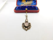 Sterling Silver Hazy Moonstone Drop Charm Pendant Vintage c1970