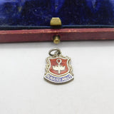 Sterling Silver and Enamel Travel Shield 'Beaulieu Abbey' Charm Vintage c1970