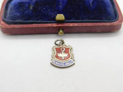 Sterling Silver and Enamel Travel Shield 'Beaulieu Abbey' Charm Vintage c1970