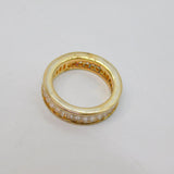 Sterling Silver Gilt Channel Set CZ Eternity Band Ring Modern c2000 Size O 1/2