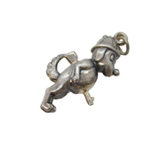 Sterling Silver Looney Tunes Military Dog Charm Pendant Vintage c1970s