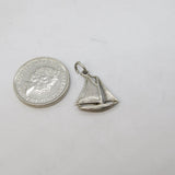 Sterling Silver Sailing Yacht Charm Pendant Vintage c1970