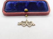 Sterling Silver Arrow through the Heart Charm Pendant Vintage c1970