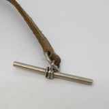 Victorian Silver Plated & Leather Form Watch Chain Antique c1900