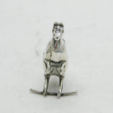 Edwardian Sterling Silver Novelty Kangaroo Pin Cushion Antique 1908 Birmingham
