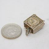 Sterling Silver Nuvo Opening Alarm Clock Charm Pendant Vintage c1970s