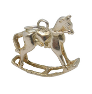 Sterling Silver Rocking Horse Charm Pendant Vintage c1970s