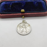 Sterling Silver St Christopher Travel Saint Charm Pendant Vintage c1970