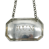 George III Sterling Silver Rum Decanter Label Antique 1807 Birmingham