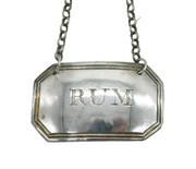 George III Sterling Silver Rum Decanter Label Antique 1807 Birmingham