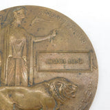 WW1 Period Bronze 'Death Penny' Plaque Joseph Lund Antique c1915