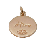 Rose Gold on Sterling Silver 'Hero' Charm Pendant Vintage c1970