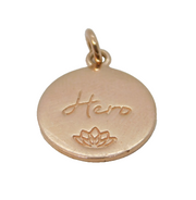 Rose Gold on Sterling Silver 'Hero' Charm Pendant Vintage c1970