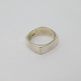 Sterling Silver Squared 6mm Wedding Band Ring Modern c1990 Size N 1/2