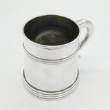Victorian Silver Plated Glass Bottom Half-Pint Tankard Mug Antique c1880