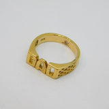 Gold On Sterling Silver "DAD" Patterned Signet Band Ring Vintage c1970 Size T