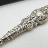 Victorian Boxed Sterling Silver Handled Shoe Horn Button Hook Set Antique