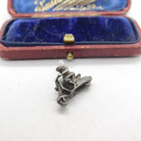 Sterling Silver Italian Vespa Rider Charm Pendant Vintage c1970