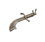 Sterling Silver Ottoman Style Dagger Charm Pendant Vintage c1970