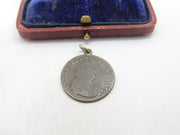 King Louis XIV Liard of France Old Bust Coin Charm Pendant 1697 Antique