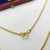 Gold on Sterling Silver Beaded Form Link Necklace 17" Length Vintage