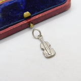 Sterling Silver Violin Musical Charm Pendant Vintage c1970