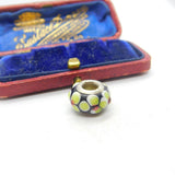 Sterling Silver and Coloured Black Glass Bead Charm Pendant Vintage c1970