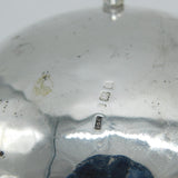 Art Nouveau Planished Sterling Silver Sugar Bowl & Tongs Antique 1906 Birmingham