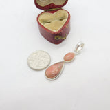 Sterling Silver Agate Teardrop Charm Pendant Vintage c1970