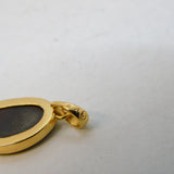 9ct Yellow Gold Mounted Doublet Opal Drop Pendant Vintage c1970s