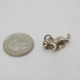 Sterling Silver Cast Lion Charm Pendant Vintage c1970s