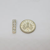 Sterling Silver 5 Stone CZ Wavy Stick Drop Charm Pendant Vintage c1970