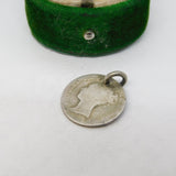 Queen Victoria Sterling Silver Fourpence Groat Coin Charm Antique 1854