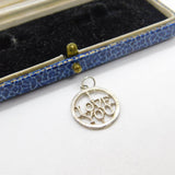 Sterling Silver I Love You Sweet Charm Pendant Vintage c1970