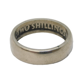 George VI Handmade .500 Silver Florin Coin Band Ring Antique 1947 Deco
