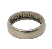 George VI Handmade .500 Silver Florin Coin Band Ring Antique 1947 Deco