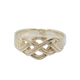 Sterling Silver Celtic Knot Style Band Ring Vintage c1970 Size M