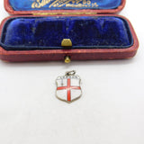 Sterling Silver and Enamel London Travel Shield Charm Pendant Vintage c1970