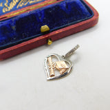 Rose Gold on Sterling Silver Inspirational Charm Pendant Vintage c1970