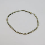 Sterling Silver Spinel Set Tennis Style Narrow Stacking Bracelet Modern c1990