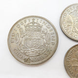 King George VI .500 Silver 1937 Five-Piece Coin Set Antique Fine Condition