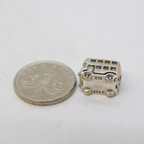 Sterling Silver Enamel London Bus Charm Pendant Vintage c1970s